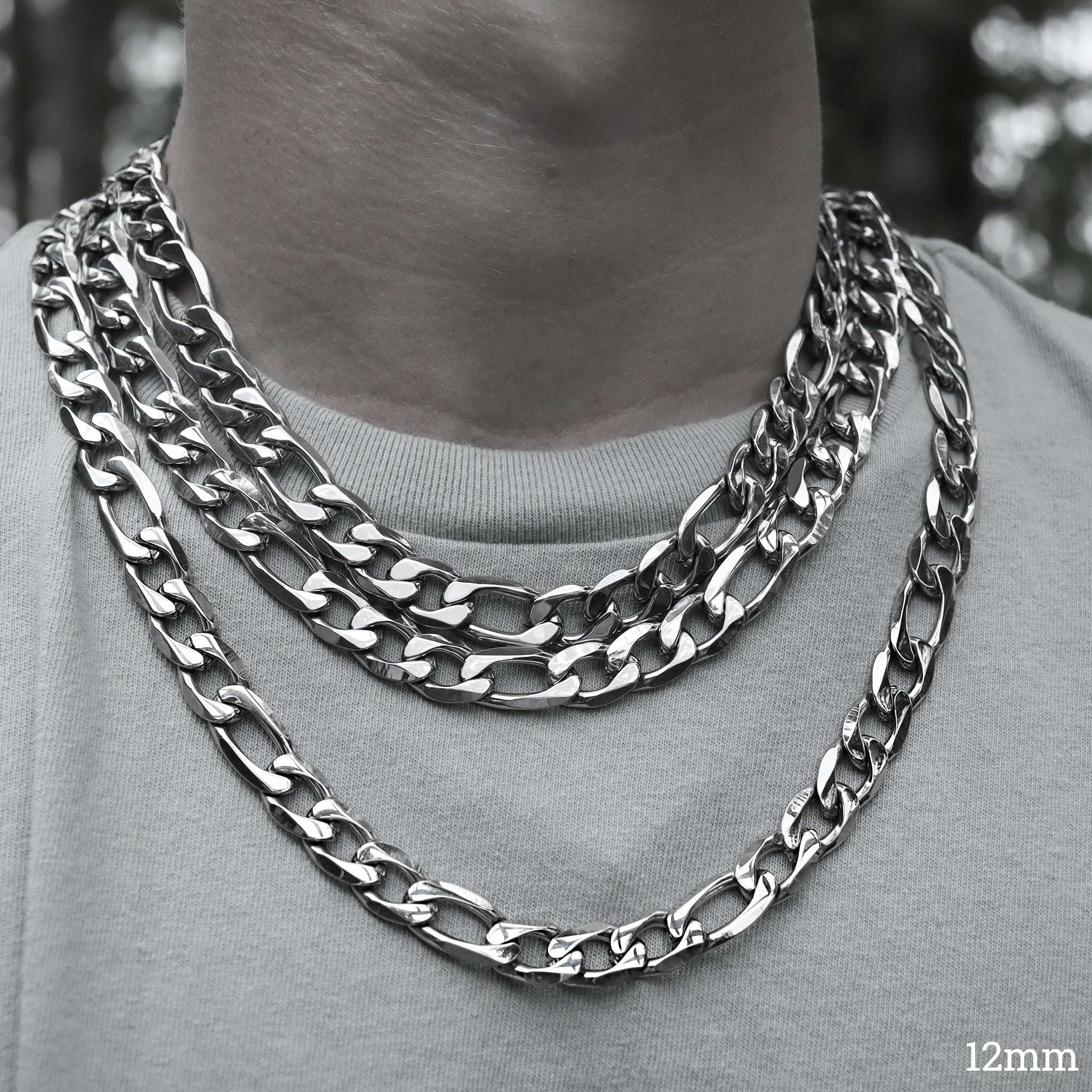 Stainless Steel Figaro Link Necklace Stainless Steel Figaro Chain