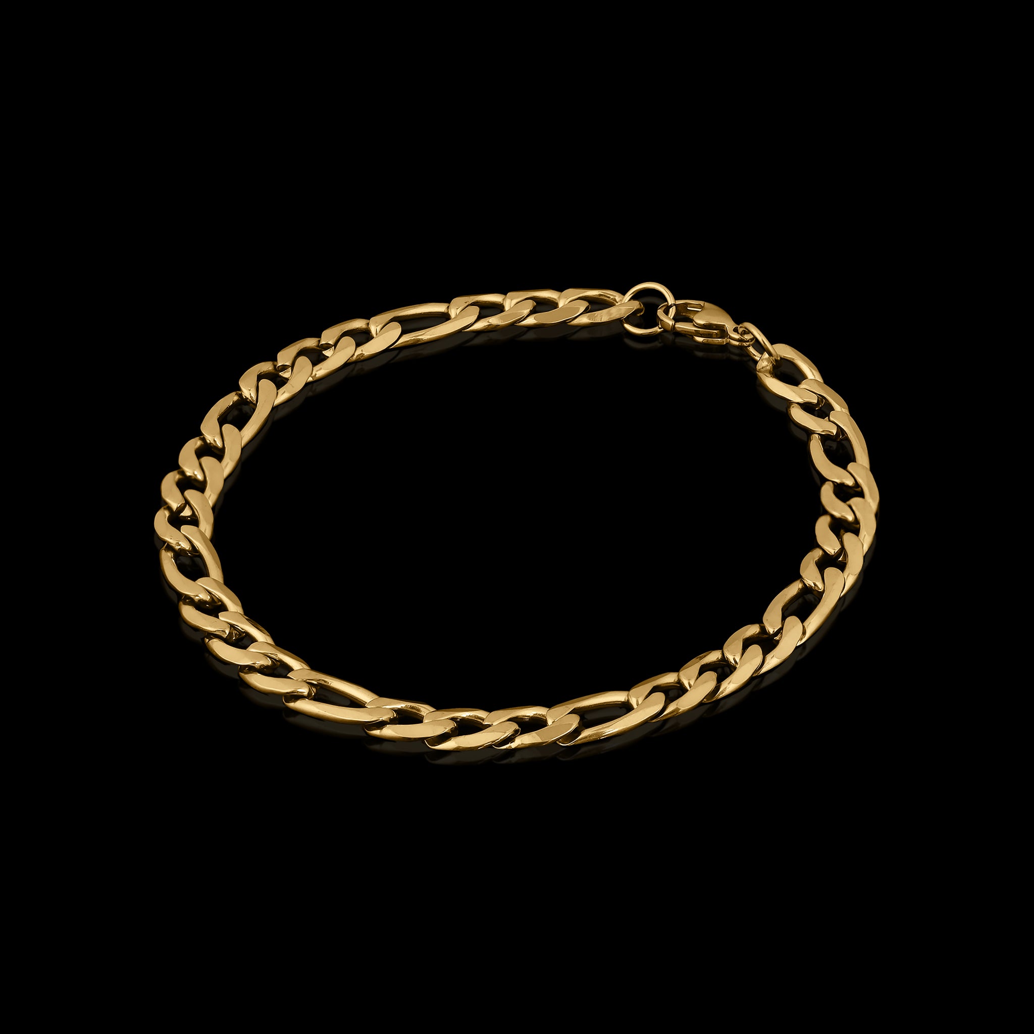Women's Thin & Fine Figaro Chain Bracelet in 9ct Gold