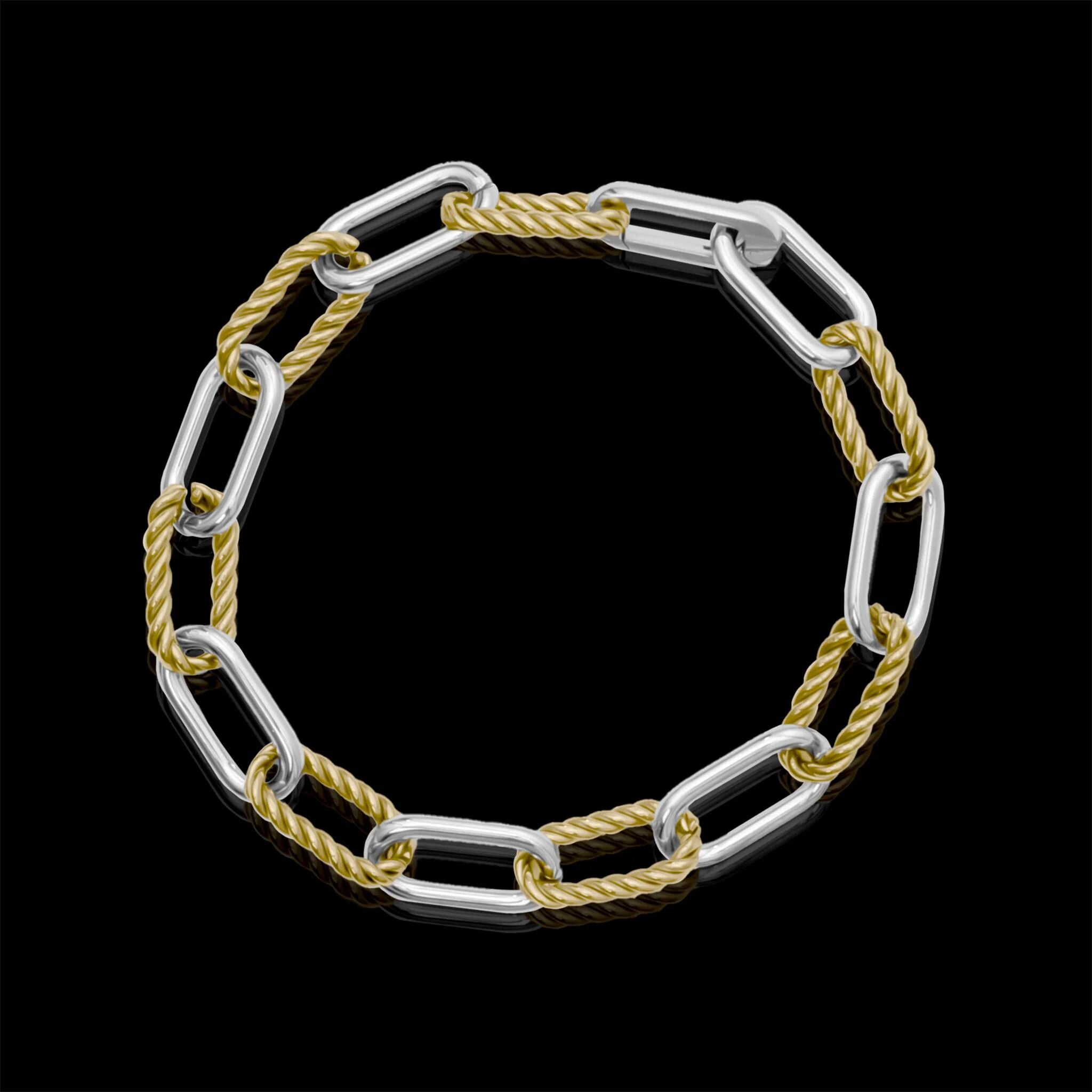 Mens Twist Chain Mixed Metal Bracelet – Biker Jewelry Shop