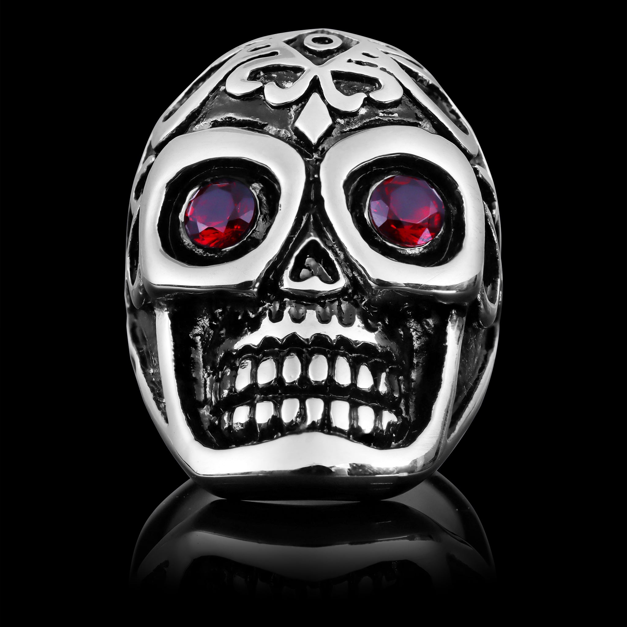 Red on sale skull ring