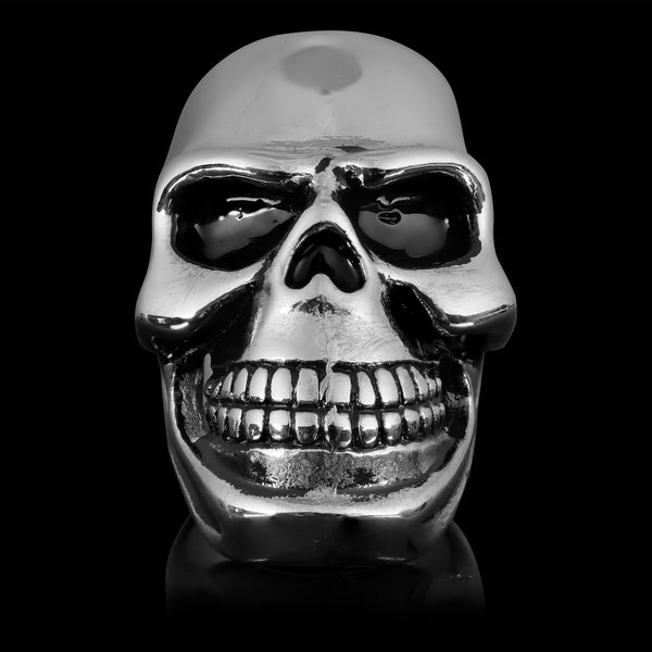 Stainless Steel Grinning Skull Ring | Biker Jewelry Shop