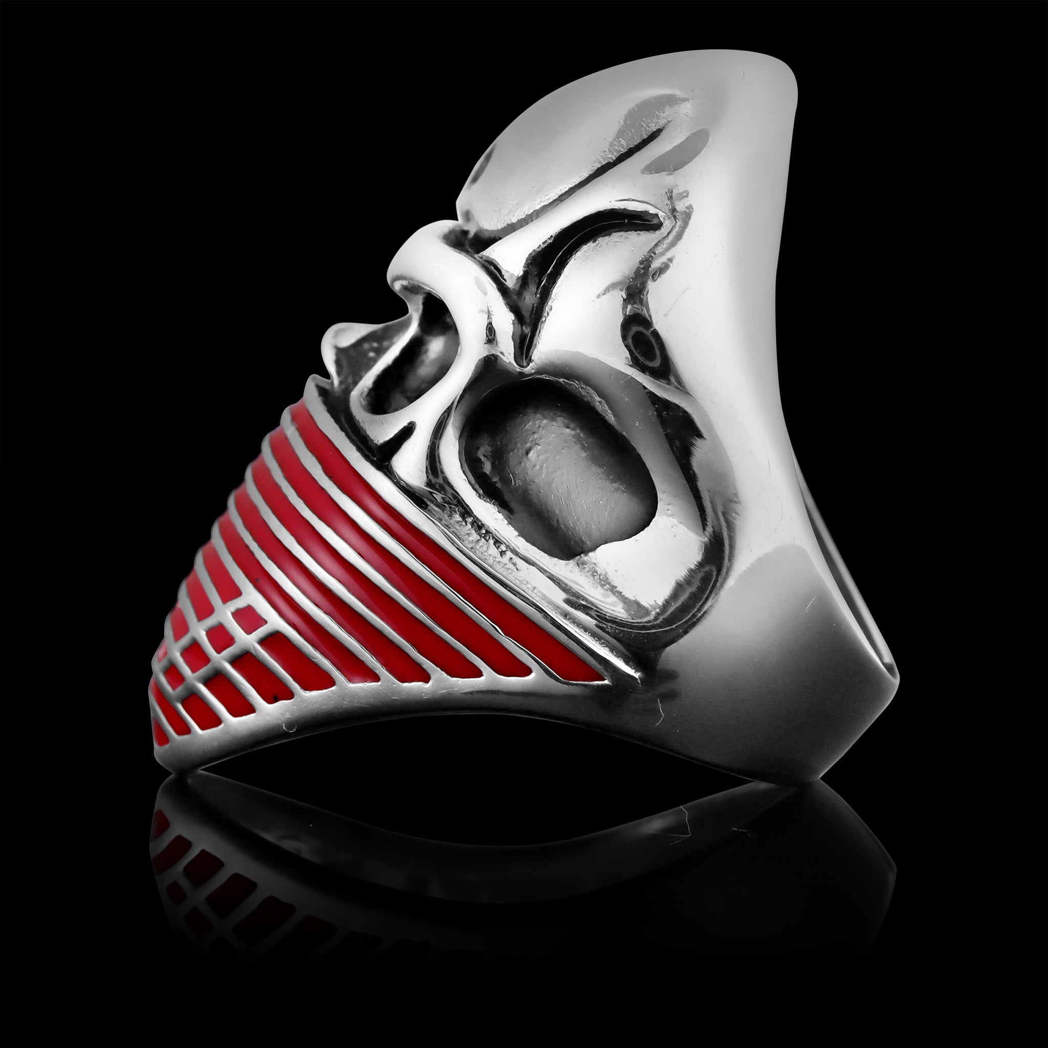 New stainless sold steel skull ring size 10 4371