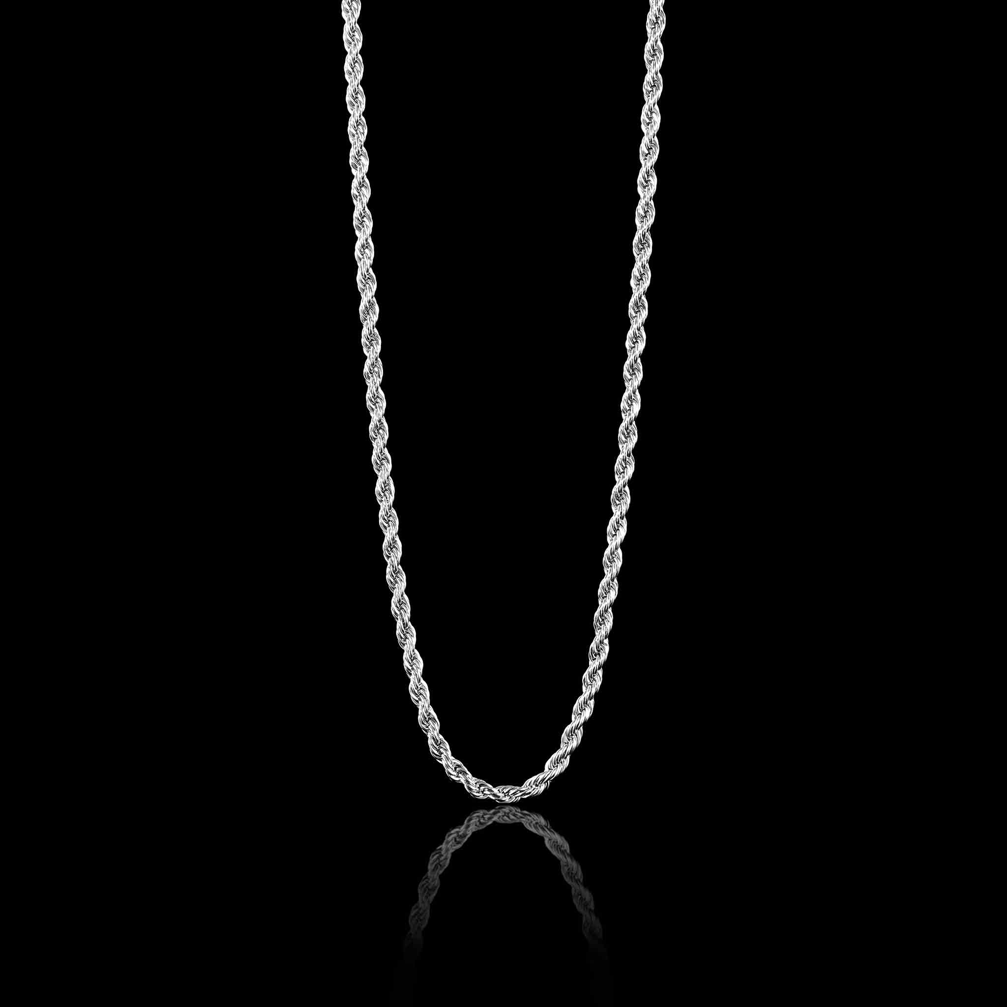 Stainless steel black rope chain necklace for men