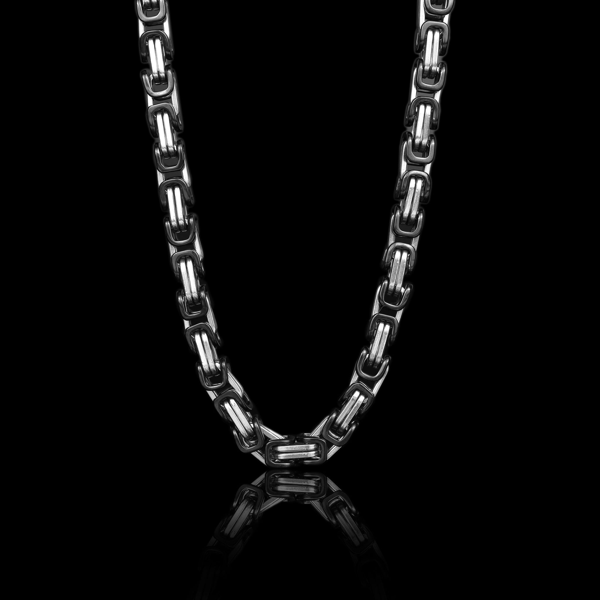 König Design Chaîne Byzantine 4,5 mm pour Homme Chaîne de 17 König Design Chaîne Byzantine 4,5 mm pour Homme Chaîne de 17