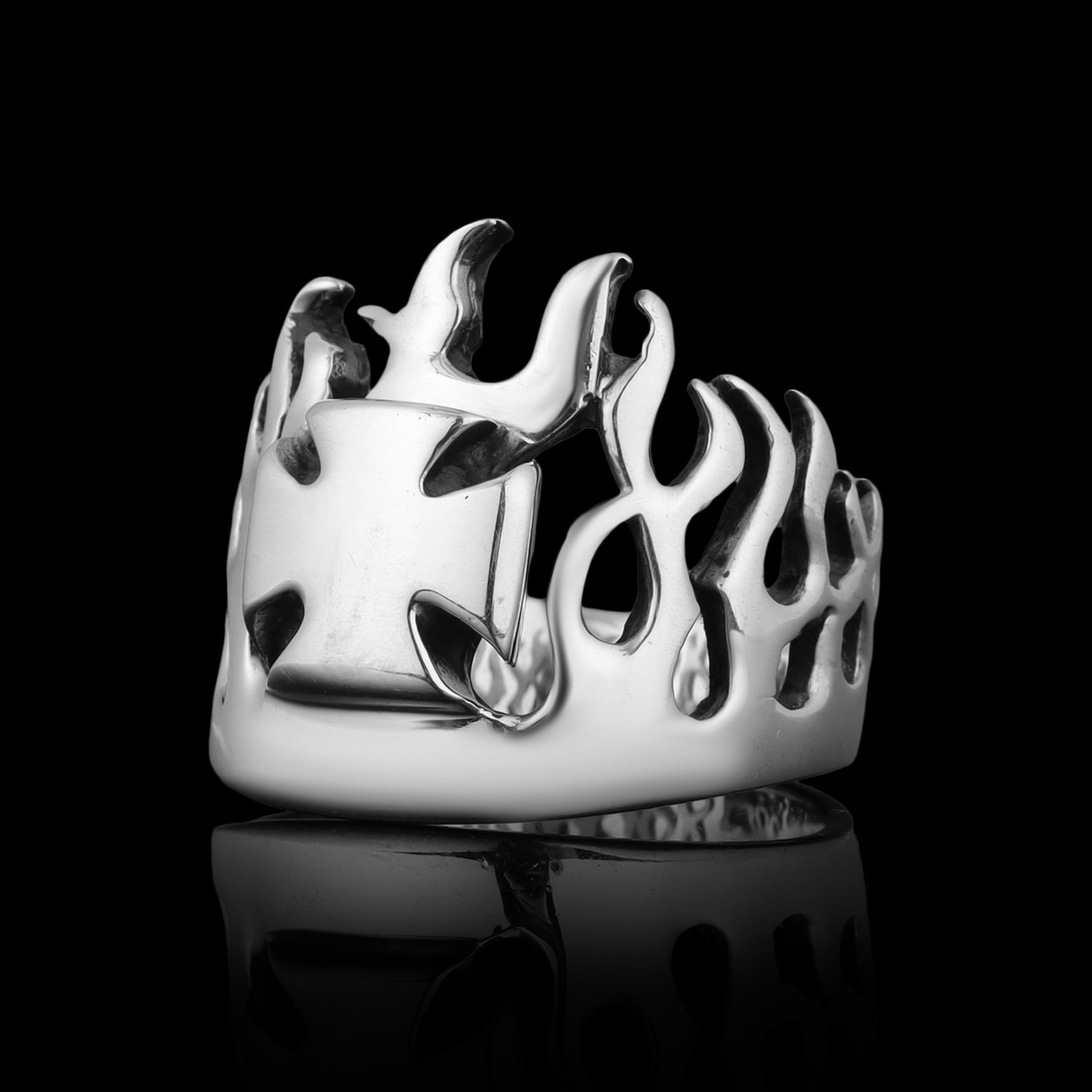 Silver flame online ring