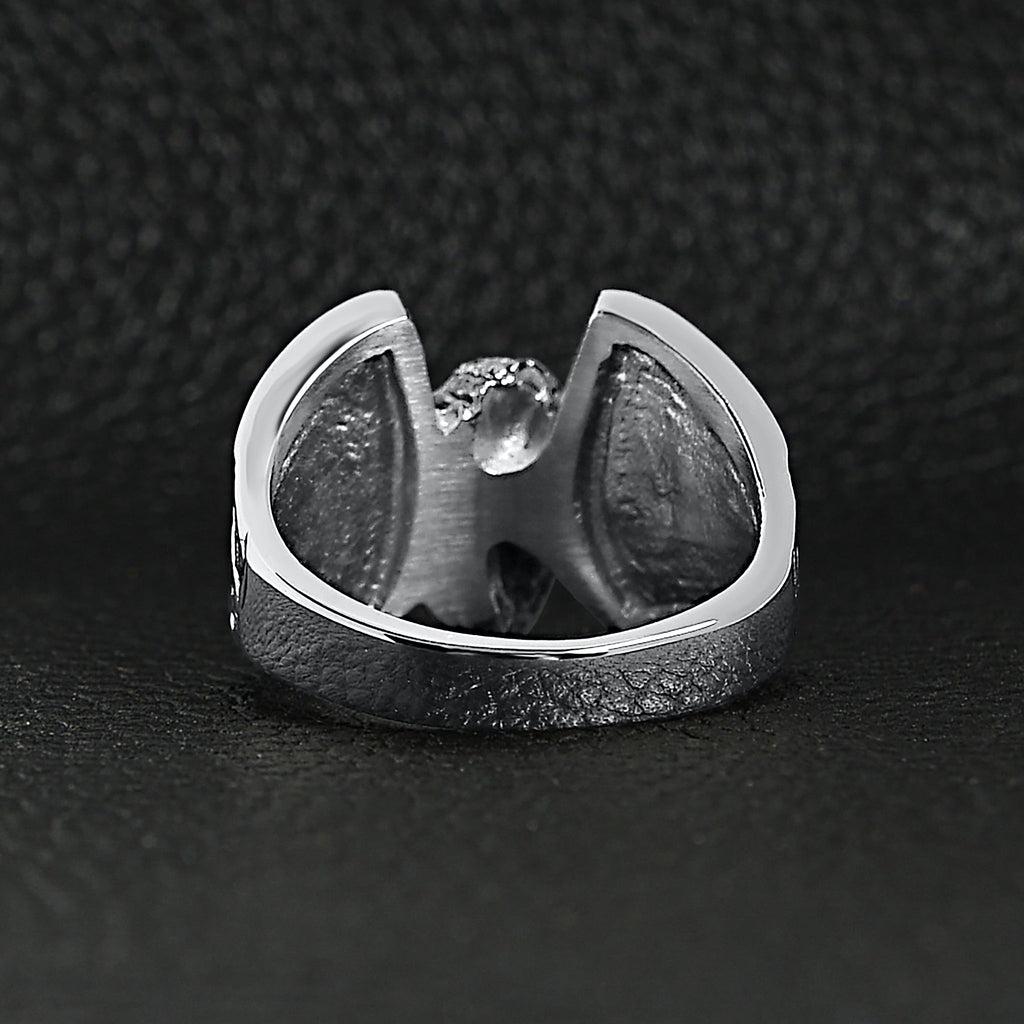 Stainless Steel Polished Winged Wheel Ring