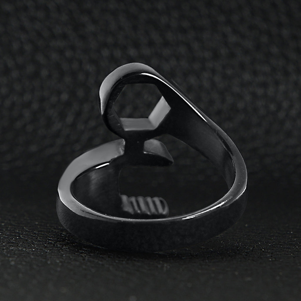 Stainless Steel Black Wrench Ring
