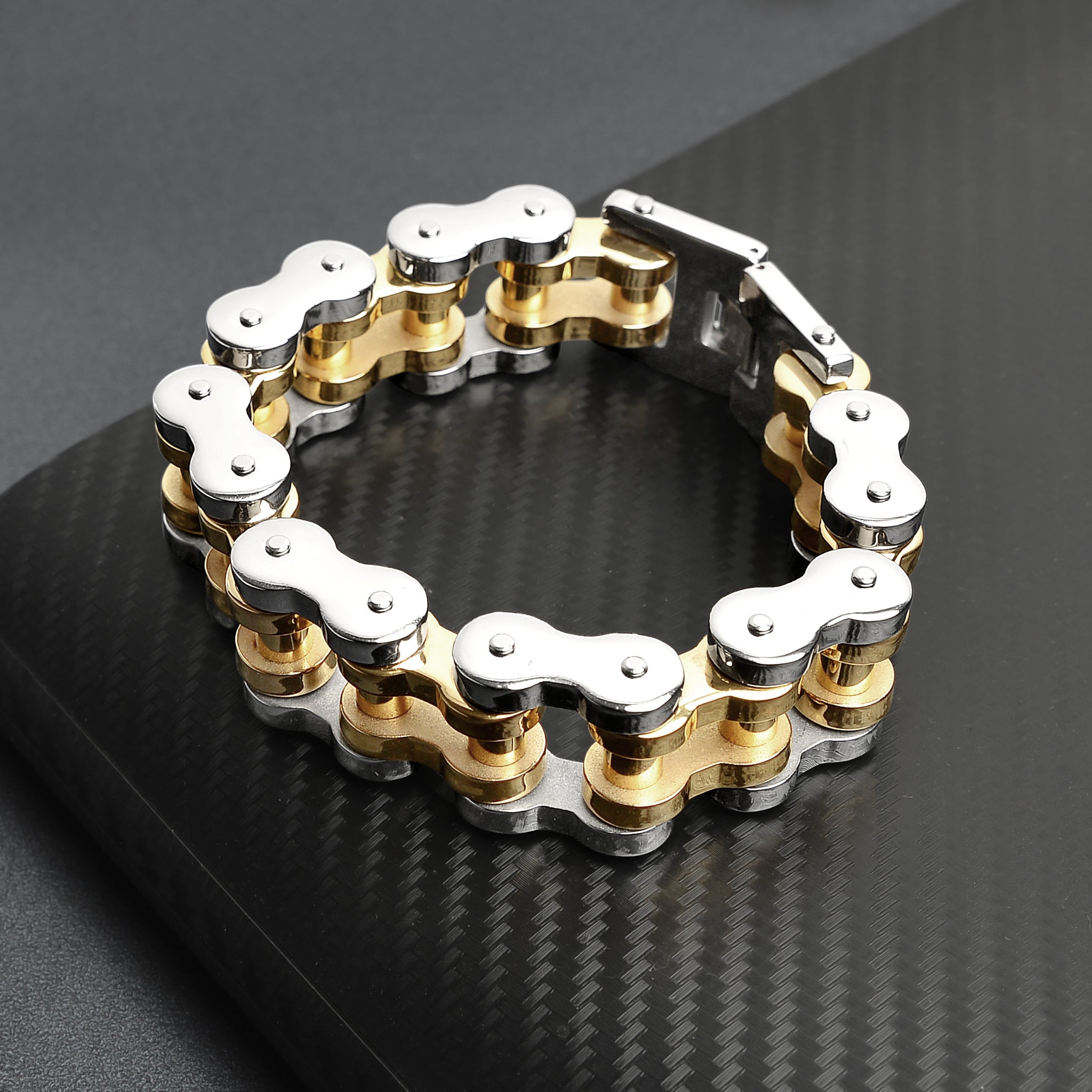Stainless Steel Flexible Bike Chain Ring - Gold, Silver, Black (Sizes 8-12) Unisex