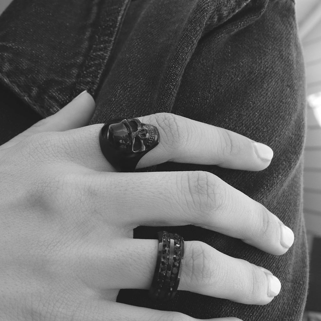 Ladies Ring | Black Ring for Biker | Biker Jewelry | Sanity Jewelry 7